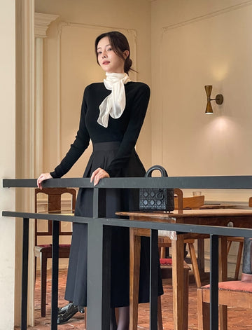 Subiz Satin Tie Ribbon Knit